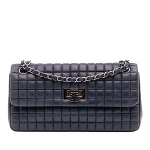 Pre-Loved Chanel Chocolate Bar Iridescent Calfskin Bubble Flap